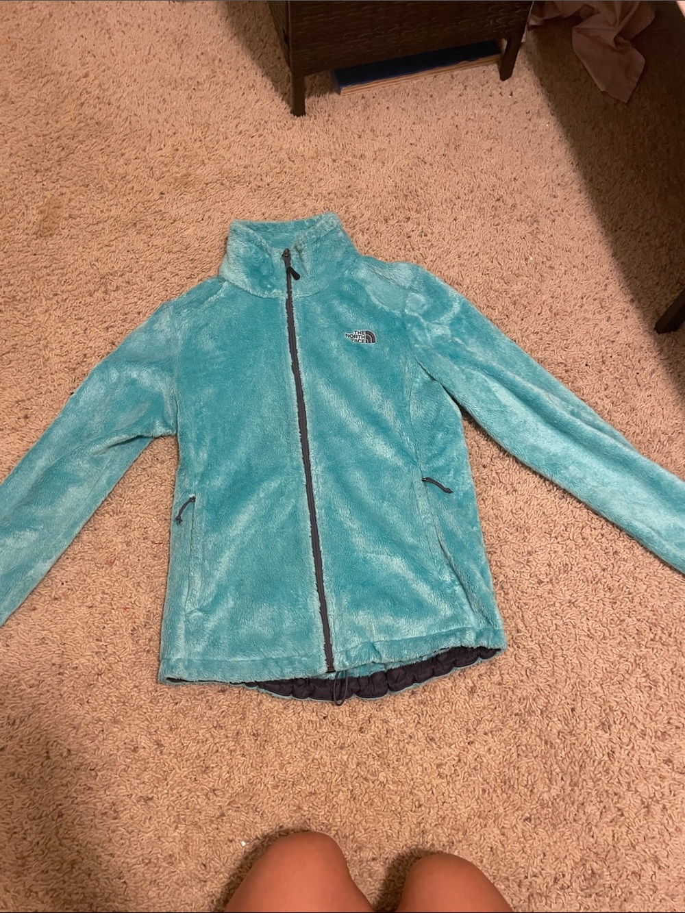 The North Face Girls' Teal Plush Full-Zip Fleece Jacket